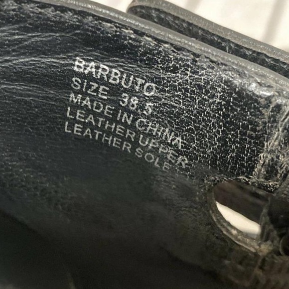 Velvet angels : Black Barbuto Ankle Buckle Shootie Peep Toe Leather Pumps - Picture 8 of 11